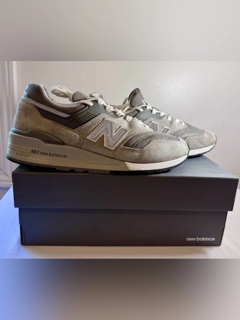New Balance 997 Made in USA Grey Suede Sneakers M997GY Size 9